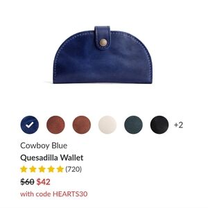 The Quesadilla Wallet in Cowboy Blue by Portland Leather